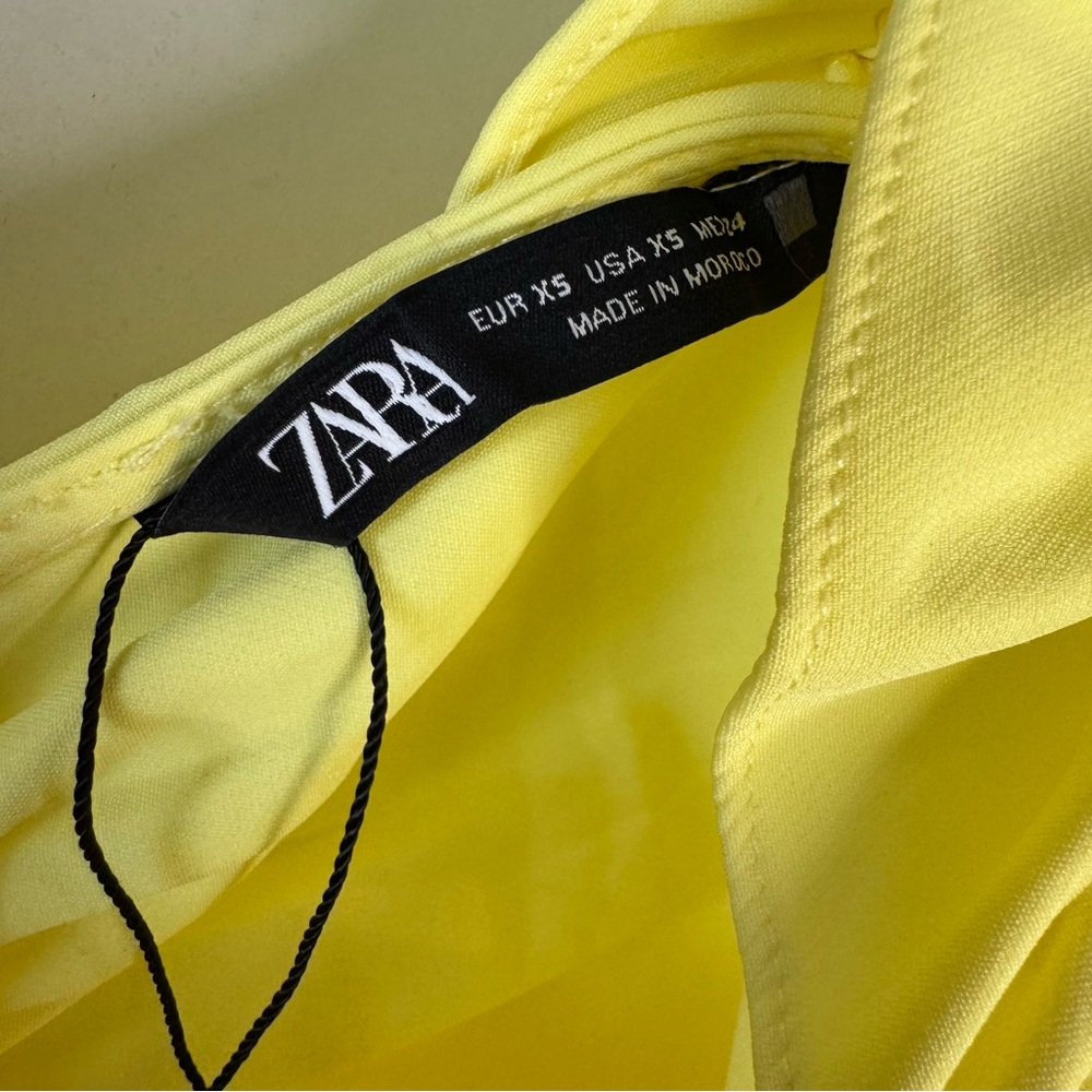 Zara Ruffled Yellow Dress - Picture 3 of 6